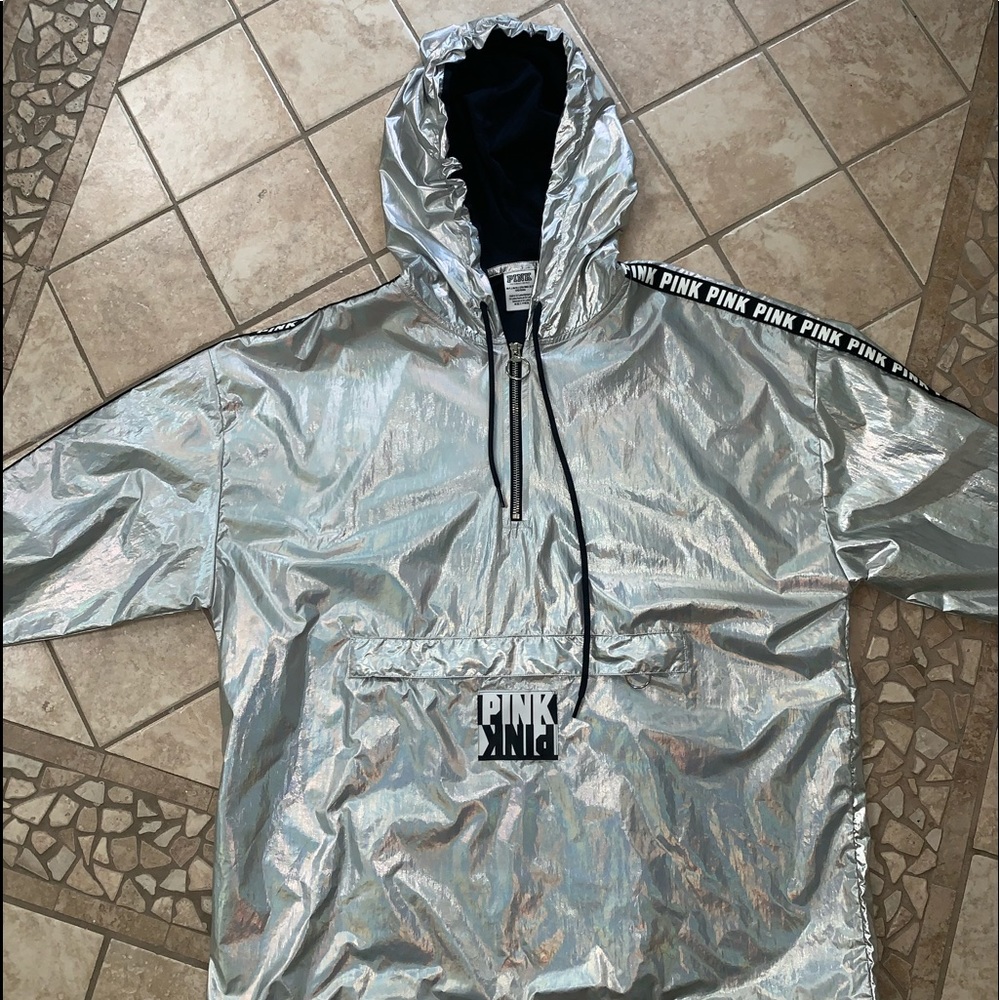 Pink metallic zip jacket M/L